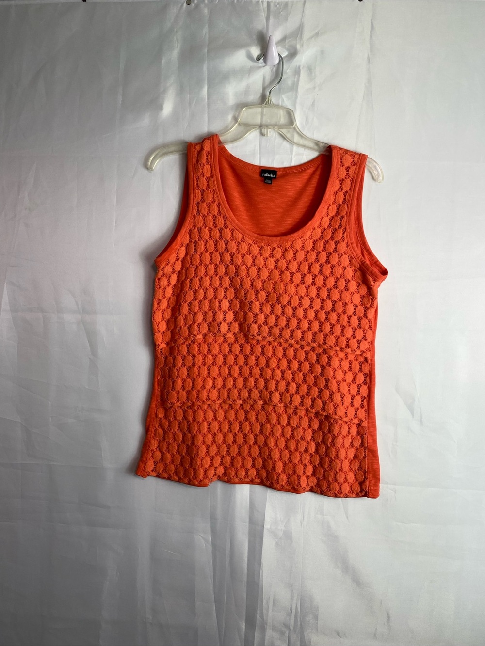 Rafaella Orange Crochet Front Tank Top